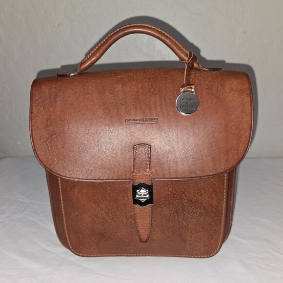 Dooney & Bourke Smooth Italian Brown Vachetta Leather Backpack MADE IN ITALY - Picture 7 of 16